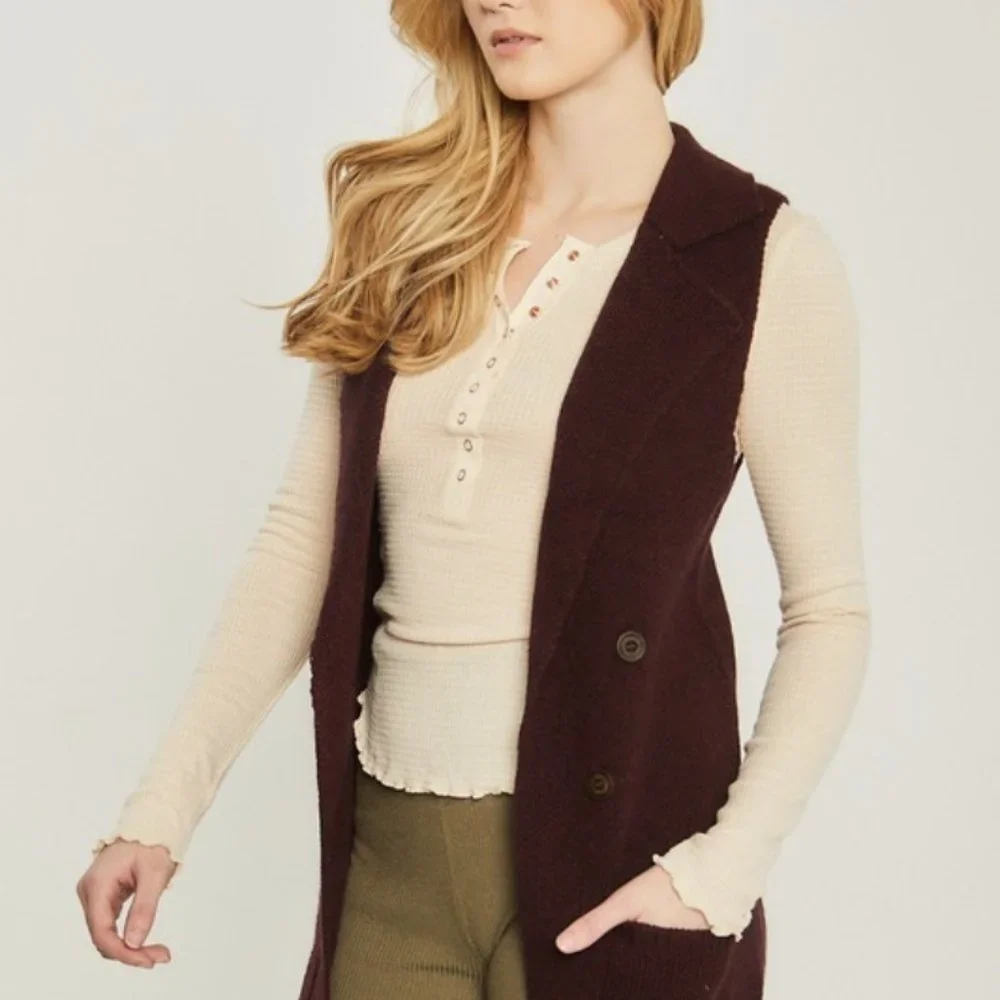 Sleeveless Long Cardigan Vest - Picture 5 of 7